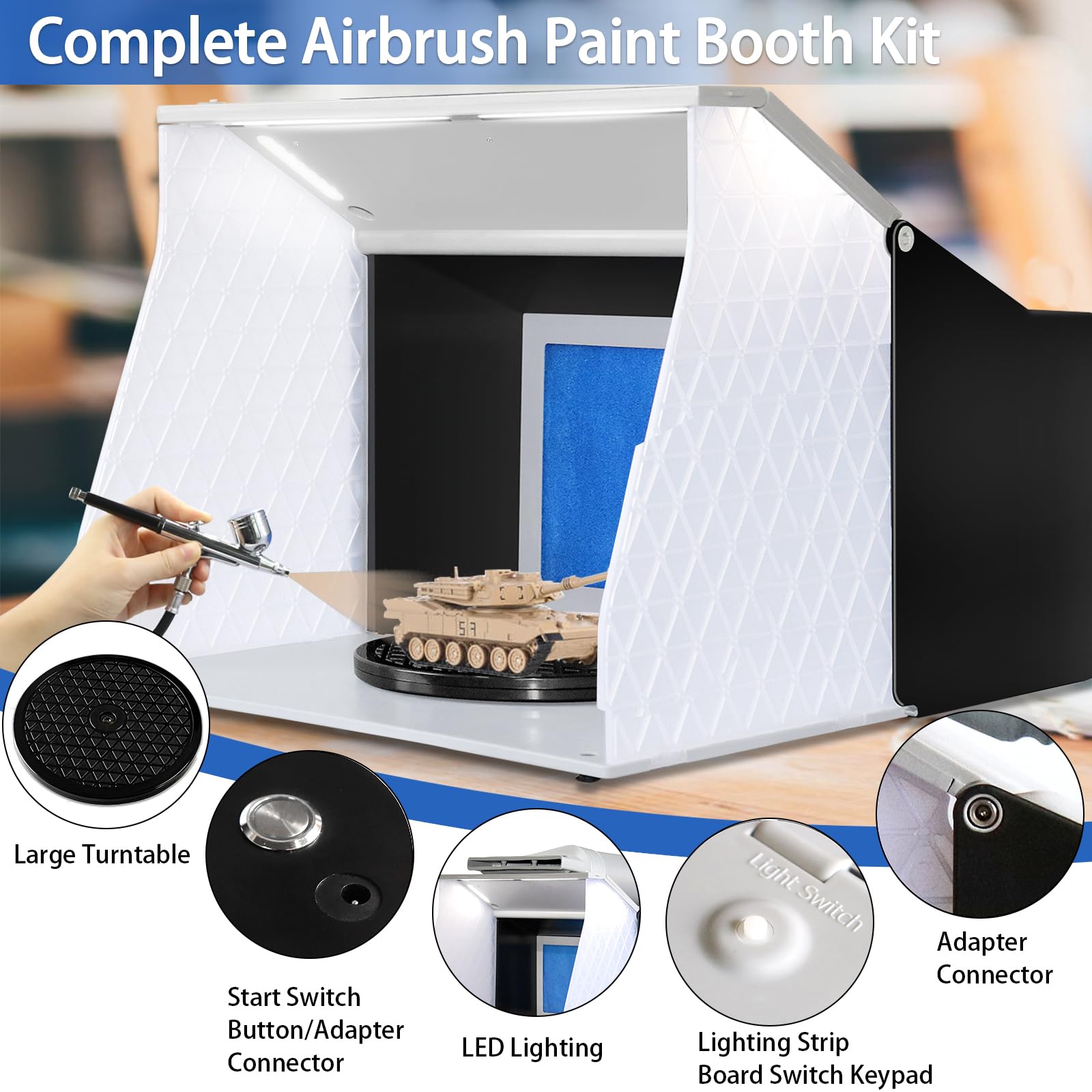 24W Airbrush Spray Booth,Portable Spray Paint Booth Dual Fan